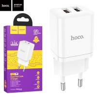 Сетевое зарядное устройство Hoco N25 2USB 2.1A white