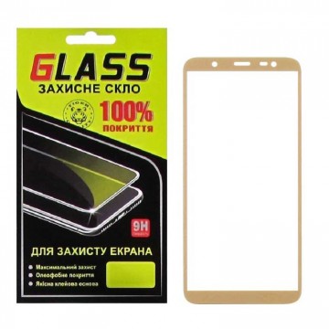 Защитное стекло Full Glue Samsung J8 2018 J810 gold Glass в Одессе