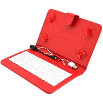 Чехол-клавиатура 7 дюймов USB + OTG Micro USB красный в Одессе