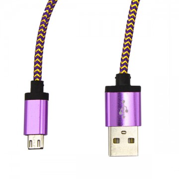 USB - Micro USB кабель UCA-424 металл-ткань 1m фиолетовый в Одессе