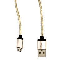 USB - Micro USB кабель UCA-424 металл-ткань 1m серебристый