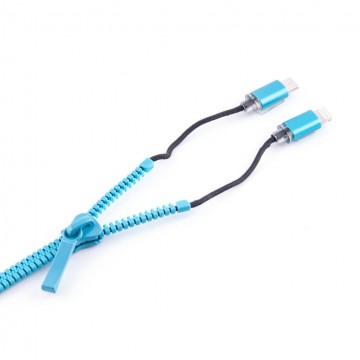 USB шнур Zipper Lightning and Micro USB 1m голубой в Одессе