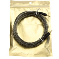 AUX кабель 3.5 M/M тканевый с силиконовым покрытием 3 метра черный
