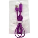 USB -Lightning шнур для iPhone 5/5s + micro USB 1m фиолетовый в Одессе