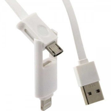 USB -Lightning шнур для iPhone 5/5s + micro USB 1m белый в Одессе