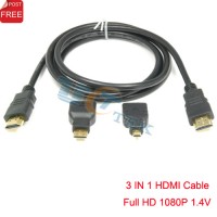 Кабель HDMI 1.5m с переходниками Micro и Mini HDMI