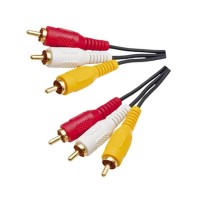 Кабель 3RCA-3RCA 1.5 метра черный