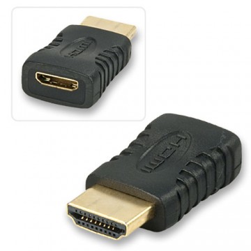 Переходник HDMI M/штекер-HDMI mini F/гнездо черный в Одессе