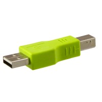 Переходник USB штекер - USB Type B штекер для принтера салатовый