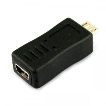 Переходник-адаптер Mini USB гнездо-Micro USB штекер черный в Одессе
