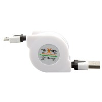 USB-Micro USB шнур рулетка 1m белый