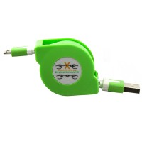 USB-Micro USB шнур рулетка 1m салатовый