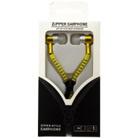 Наушники с микрофоном змейка Zipper New yellow