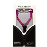 Наушники с микрофоном змейка Zipper New pink