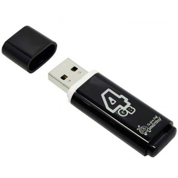 Флешка 4Gb SmartBuy Glossy series Black в Одессе