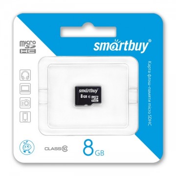 Micro SD 8GB 10 Class SmartBuy без адаптера (SB8GBSDCL10-01) в Одессе