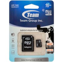 Карта памяти Team 16GB 10 Class MicroSD + SD adapter