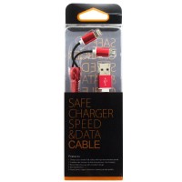 USB шнур Zipper Lightning and Micro USB original charger 1m красный
