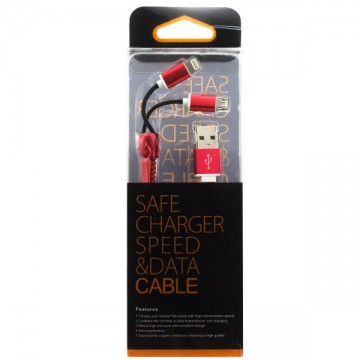 USB шнур Zipper Lightning and Micro USB original charger 1m красный в Одессе