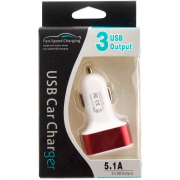 Автомобильное зарядное устройство 3USB 1.0A в коробке red в Одессе