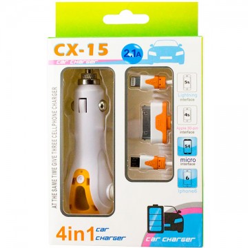 Автомобильное зарядное устройство CX-15 4in1 1USB 1.0A white в Одессе