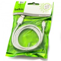 USB кабель Belkin micro USB 1m тех.пакет белый