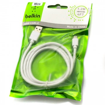USB кабель Belkin micro USB 1m тех.пакет белый в Одессе
