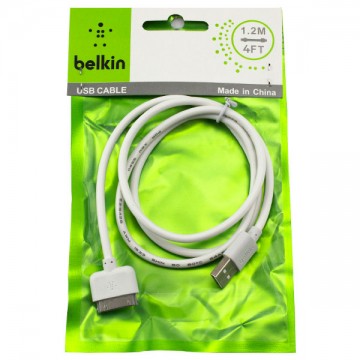 USB кабель Belkin Apple 30pin 1m тех.пакет белый в Одессе