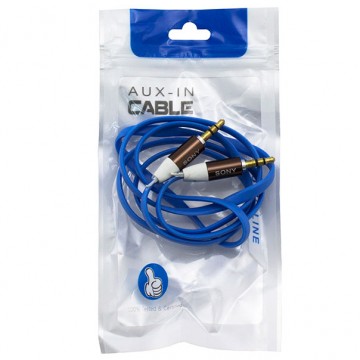 AUX кабель Sony B 3.5 плоский 1 метр голубой в Одессе