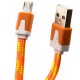 USB кабель Micro плоский тканевый 1.5m оранжевый в Одессе