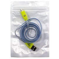 USB-Micro USB шнур с подсветкой диод 1m blue-green