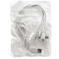 Универсальный USB шнур 5in1 белый 1m в пакете