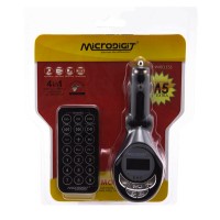 FM модулятор трансмиттер Microdigit 4in1 черный