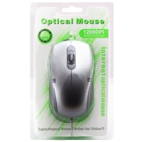 Мышь проводная Optical Mouse MO0286 серебристая