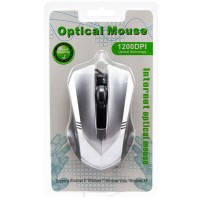 Мышь проводная Optical Mouse MO0284 серебристая