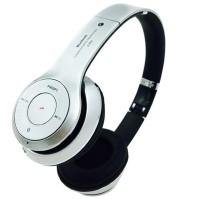 Bluetooth наушники с микрофоном MP3 FM S460 серебристые