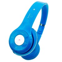 Bluetooth наушники с микрофоном MP3 FM S460 голубые