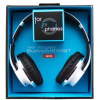 Bluetooth наушники с микрофоном MP3 FM SMART MH1 белые