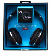 Bluetooth наушники с микрофоном MP3 FM SMART MH1 черные