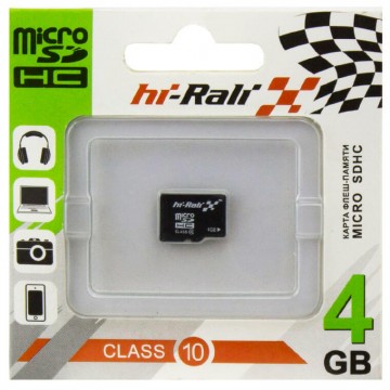 Карта памяти micro SD HI-RALI 4GB class 10 в Одессе