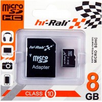 Карта памяти micro SD HI-RALI 8GB class 10 с адаптером SD