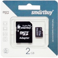 Карта памяти micro SD Smartbuy 2GB с адаптером SD