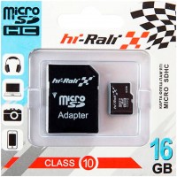 Карта памяти micro SD HI-RALI 16GB class 10 с адаптером SD