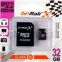 Карта памяти micro SD HI-RALI 32GB class 10 с адаптером SD