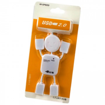 USB Hub H-34 4 PORT 0.5m Little man white в Одессе