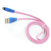 USB кабель Smile с подсветкой Lightning 1m розовый