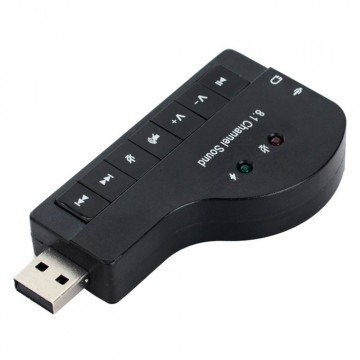 Звуковая карта USB-3.5 mini jack 8in1 Piano black в Одессе