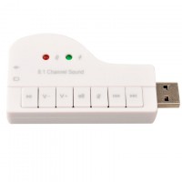 Звуковая карта USB-3.5 mini jack 8in1 Piano white