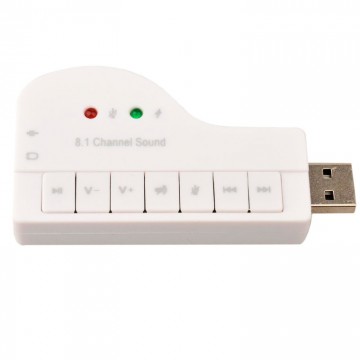 Звуковая карта USB-3.5 mini jack 8in1 Piano white в Одессе