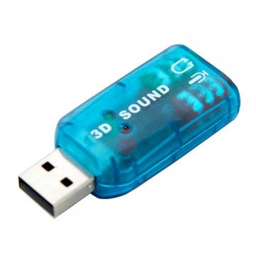 Звуковая карта USB-3.5 mini jack 5in1 blue в Одессе